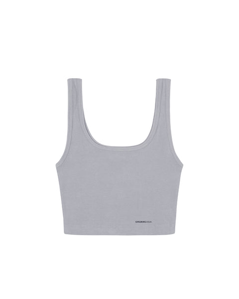 TWD x CHUANG ASIA CROPPED TANK TOP - GREY
