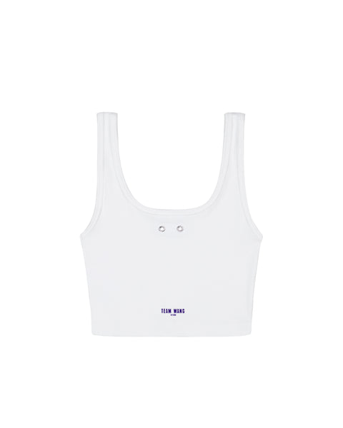 TWD x CHUANG ASIA CROPPED TANK TOP - WHITE