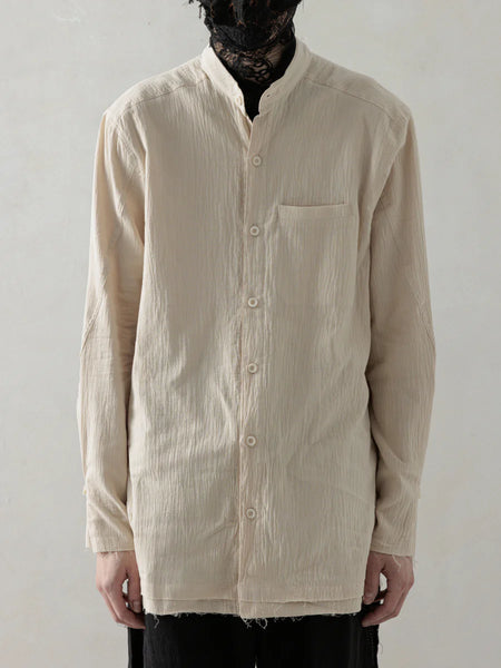 WRINKLED-EFFECT SHIRT - BEIGE