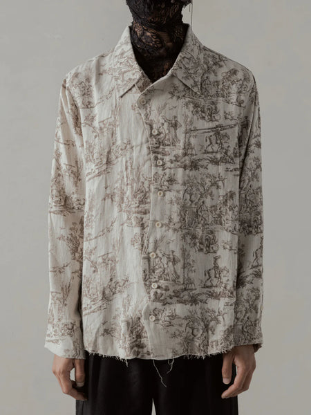 24FW SEASONAL PRINT L/S SHIRT - BEIGE