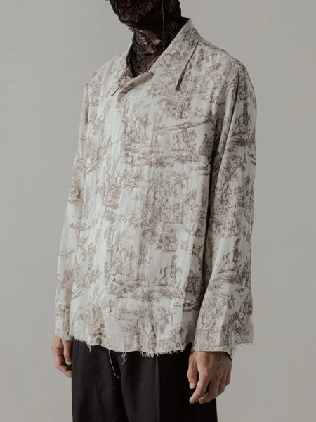 24FW SEASONAL PRINT L/S SHIRT - BEIGE