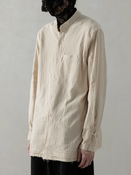 WRINKLED-EFFECT SHIRT - BEIGE