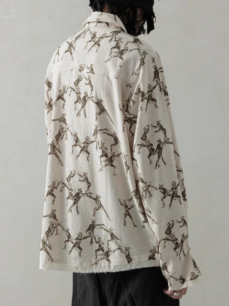 SS25 SEASONAL PRINT L/S SHIRT -  BEIGE