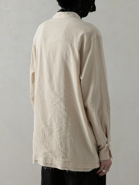 WRINKLED-EFFECT SHIRT - BEIGE