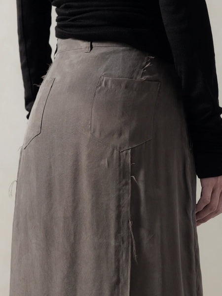 FRAYED SKIRT - GREY