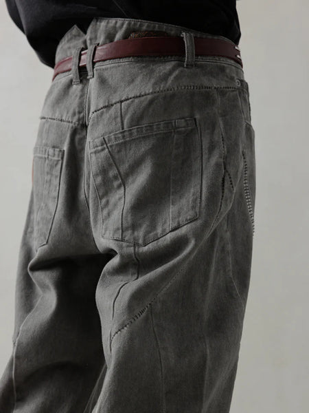 E-CUT JEANS - COLD DYED GREY