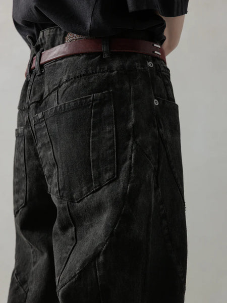 E-CUT JEANS - COLD DYED BLACK