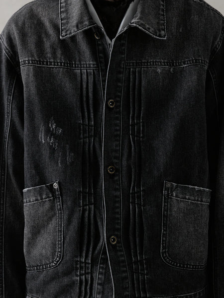 DISTRESSED PLEATS BLOUSON