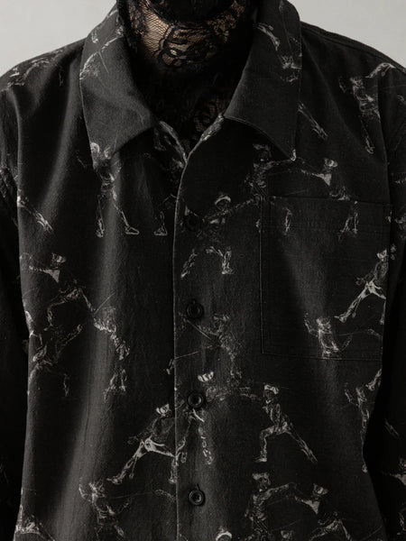 SS25 SEASONAL PRINT L/S SHIRT - BLACK