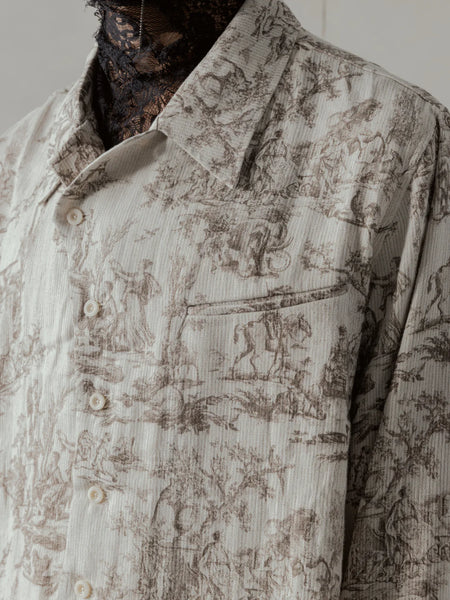 24FW SEASONAL PRINT L/S SHIRT - BEIGE