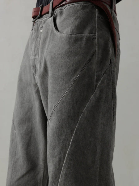 E-CUT JEANS - COLD DYED GREY