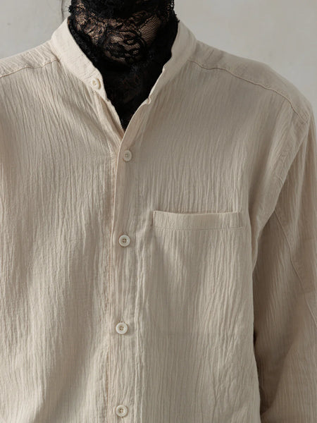 WRINKLED-EFFECT SHIRT - BEIGE