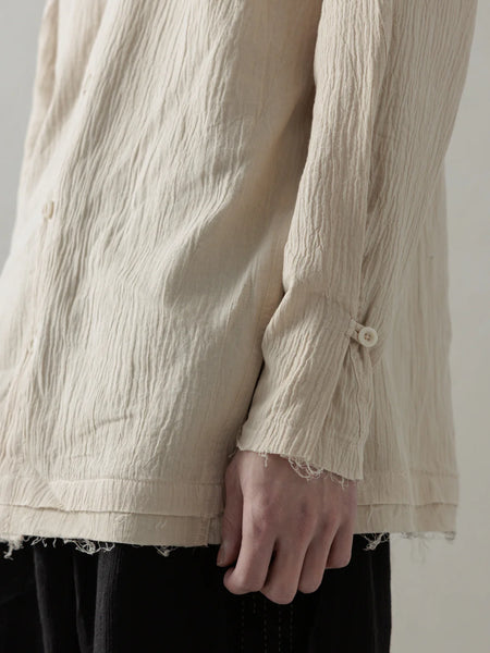 WRINKLED-EFFECT SHIRT - BEIGE