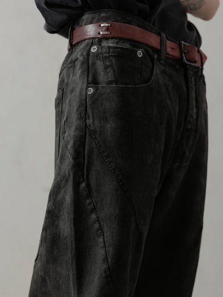 E-CUT JEANS - COLD DYED BLACK