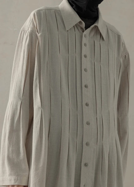 PLEATED LONG SHIRT