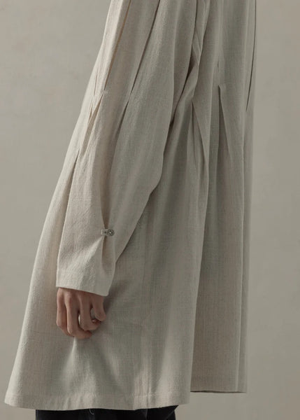 PLEATED LONG SHIRT