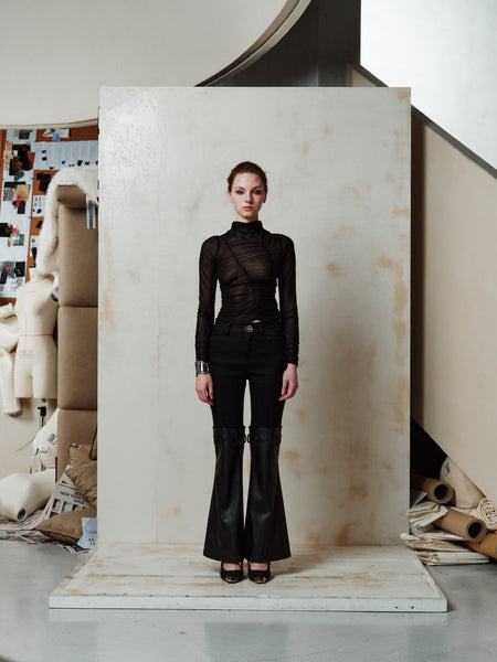 DUO FABRIC FLARED PANTS