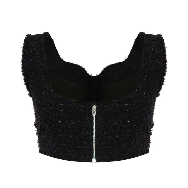 TWEED CROPPED TOP