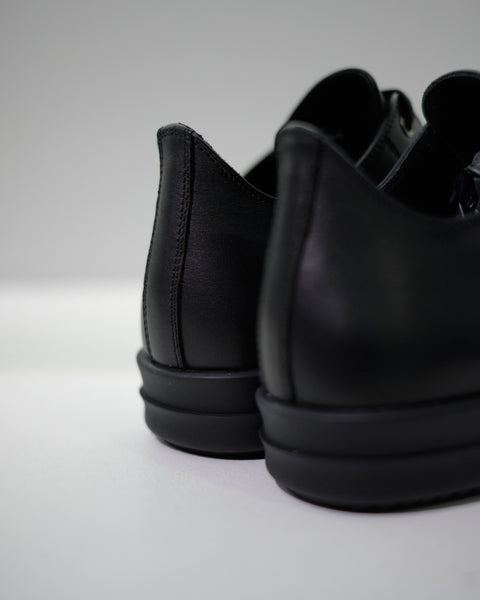 LEATHER LOW-CUT SNEAKERS W - BLACK/BLACK