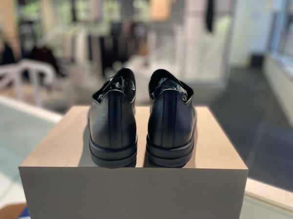 LEATHER LOW-CUT SNEAKERS W - BLACK/BLACK