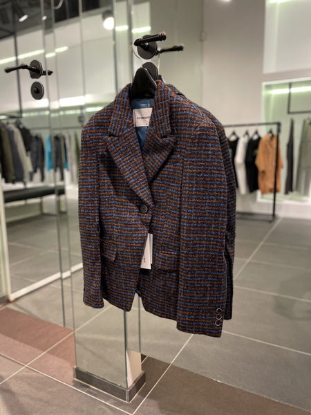 ANDRES ALPACA BLAZER - BLUE/BROWN