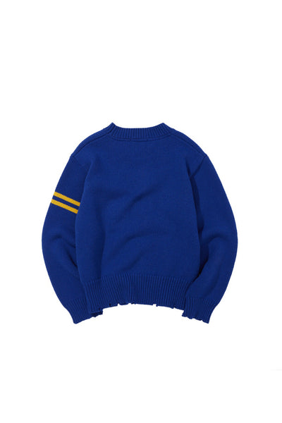 VARCITY LOGO CREWNECK SWEATER - BLUE