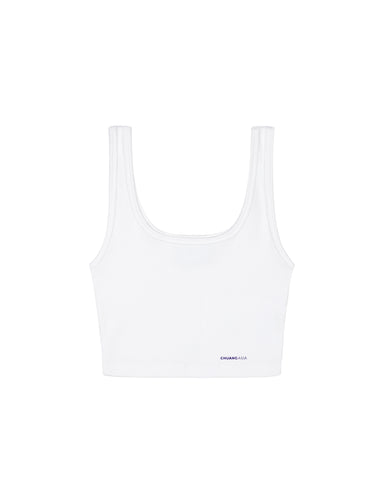 TWD x CHUANG ASIA CROPPED TANK TOP - WHITE