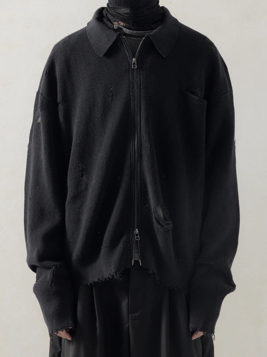 DESTROYED KNIT JACKET
