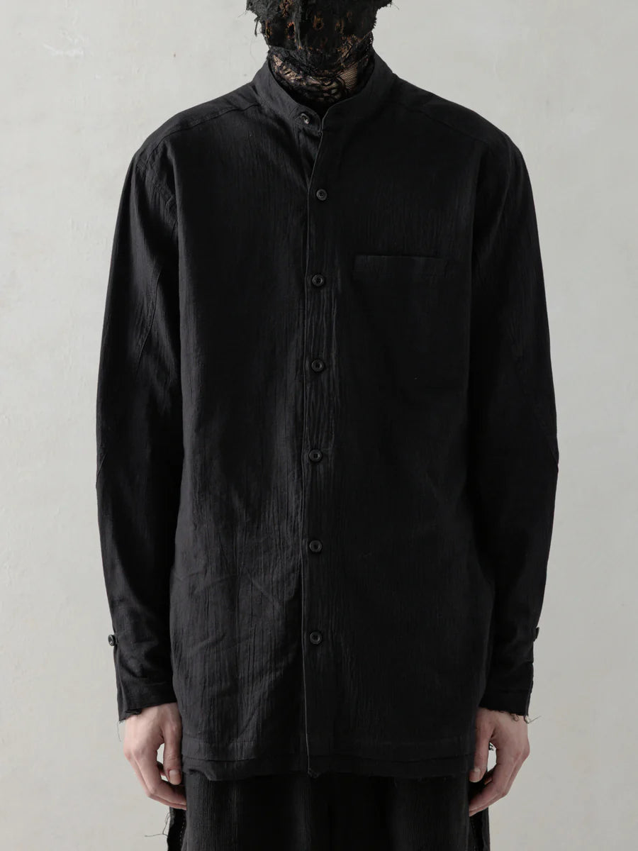 WRINKLED-EFFECT SHIRT - BLACK