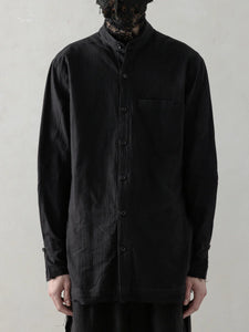 WRINKLED-EFFECT SHIRT - BLACK