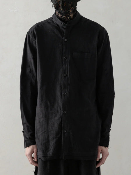 WRINKLED-EFFECT SHIRT - BLACK