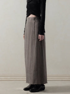 FRAYED SKIRT - GREY