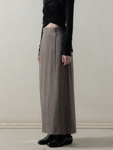 FRAYED SKIRT - GREY