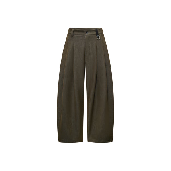 [RESET] PLEATED TROUSER - DARK MOSS GREEN