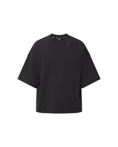 "CHOICES" CROPPED OVERSIZED TEE - BLACK