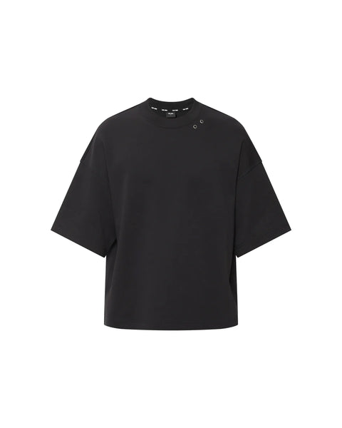 "CHOICES" CROPPED OVERSIZED TEE - BLACK