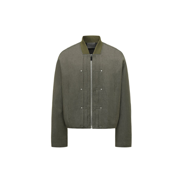 [RESET] ZIP-UP JACKET - DARK MOSS GREEN
