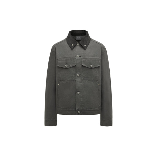 [RESET] PATCHWORK WASHED JACKET - WASHED ASH GREY