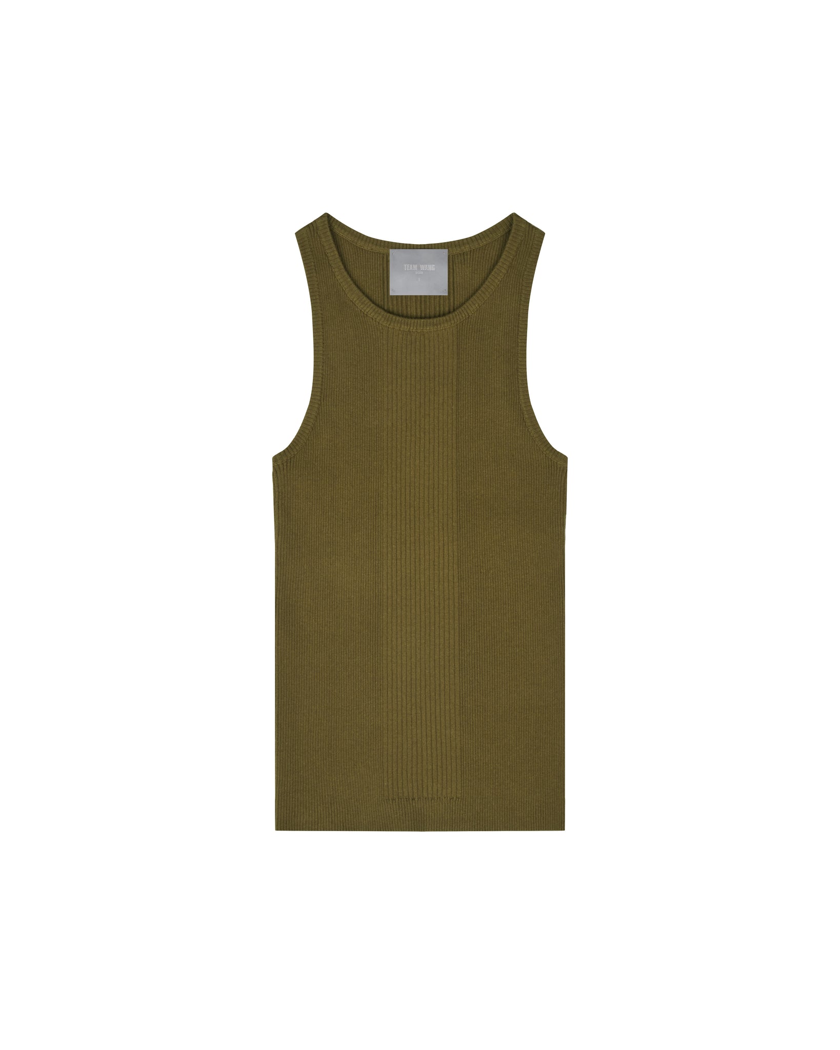 I SEE THE LIGHTS RIBBED TANK TOP - FIR GREEN