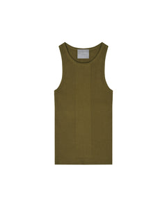 I SEE THE LIGHTS RIBBED TANK TOP - FIR GREEN