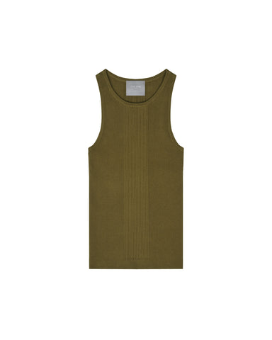 I SEE THE LIGHTS RIBBED TANK TOP - FIR GREEN