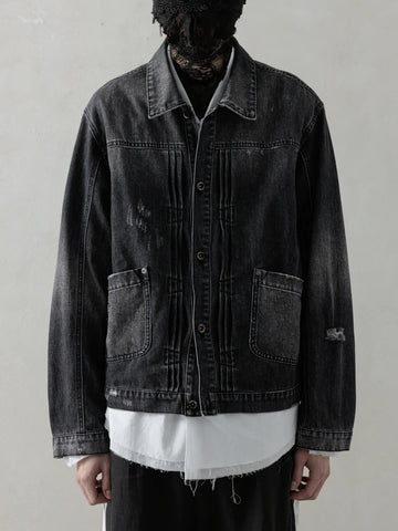 DISTRESSED PLEATS BLOUSON