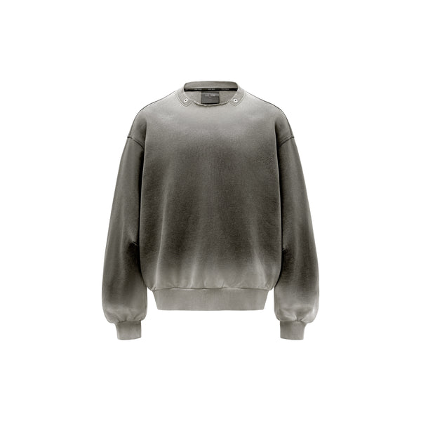 [RESET] WASHED CREW-NECK SWEATSHIRT - WASHED DARK MOSS GREEN
