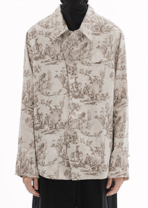 SEASONAL PRINT L/S SHIRT - BEIGE