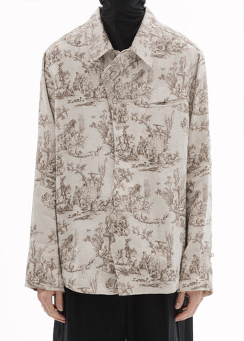 24FW SEASONAL PRINT L/S SHIRT - BEIGE