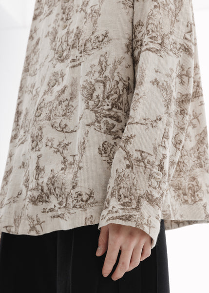 SEASONAL PRINT L/S SHIRT - BEIGE