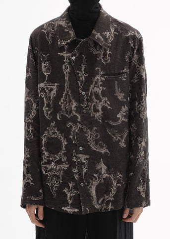 24FW SEASONAL PRINT L/S SHIRT - BLACK