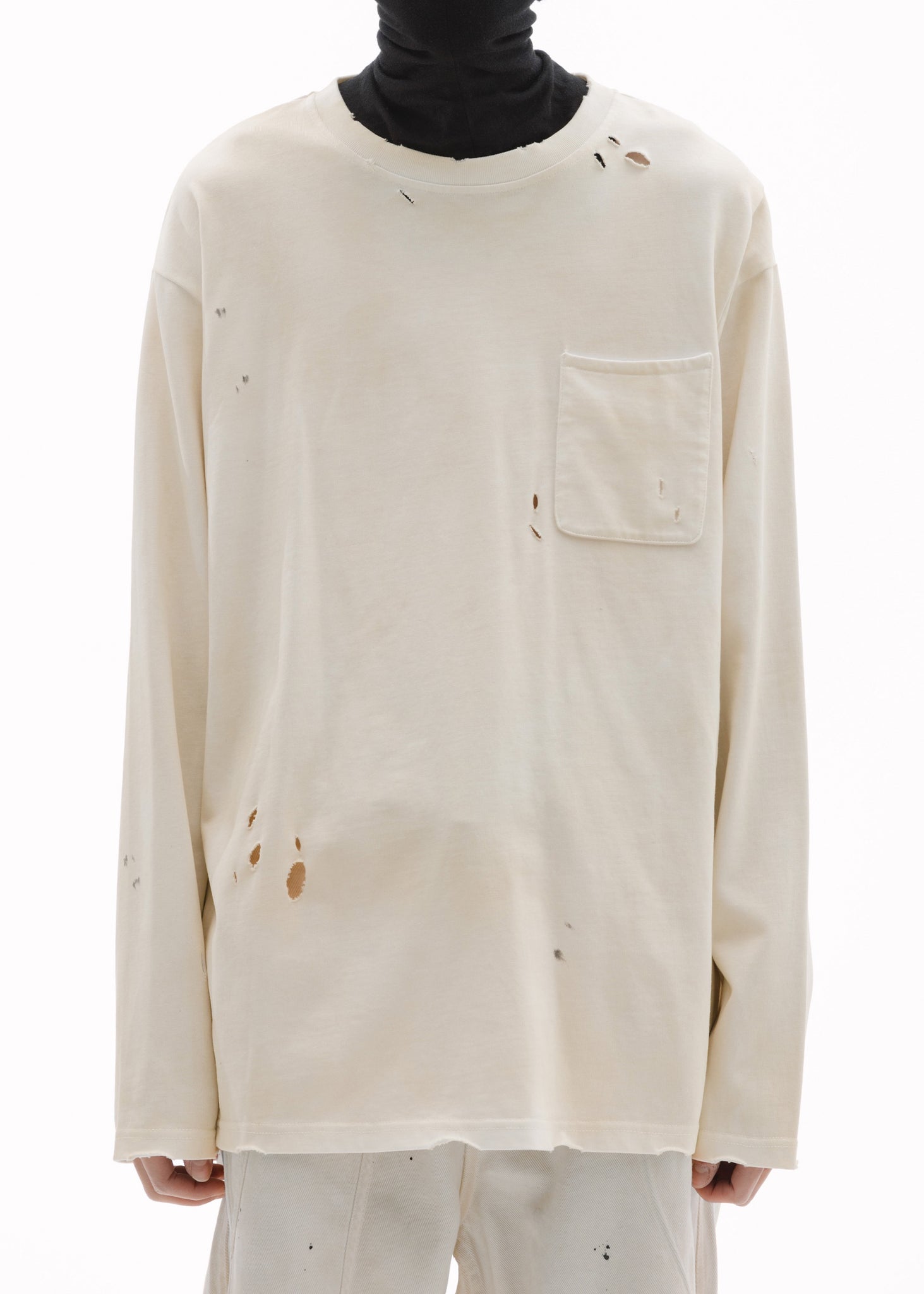 DESTROYED L/S TEE - DUSTY BEIGE