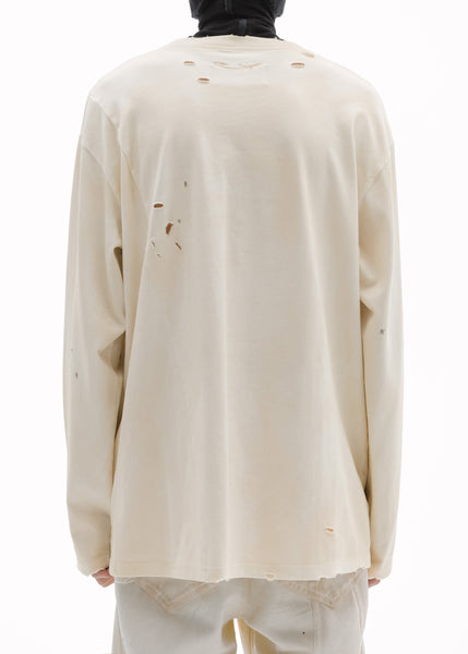 DESTROYED L/S TEE - DUSTY BEIGE