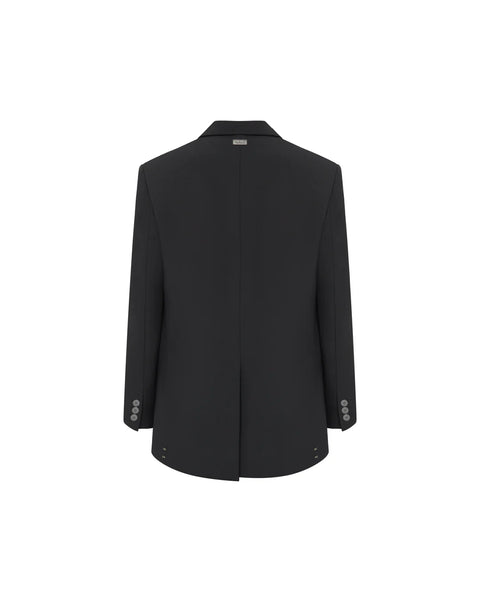 "CHOICES" OVERSIZED SUIT JACKET - BLACK